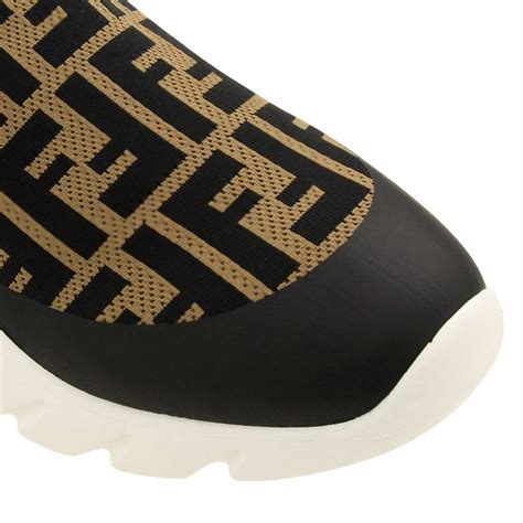 fendi sock sneakers brown